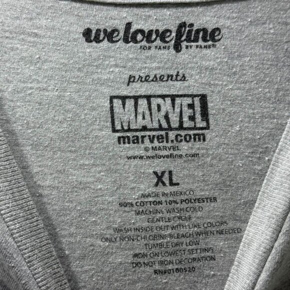 WE LOVE FINE Marvel Spider-Man Men's T-Shirt Vitruvian Gray Cotton Blend Size XL - Picture 4 of 7
